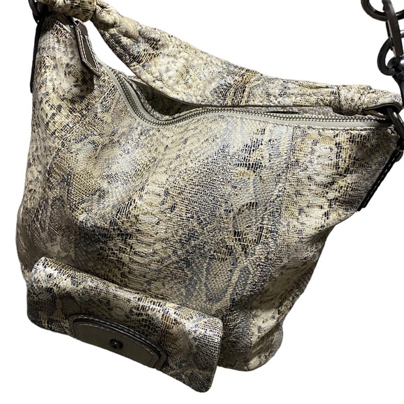Coach Kristin Python Snake Print Embossed Leather Hobo Shoulder Bag Purse 15361 - Picture 4 of 8